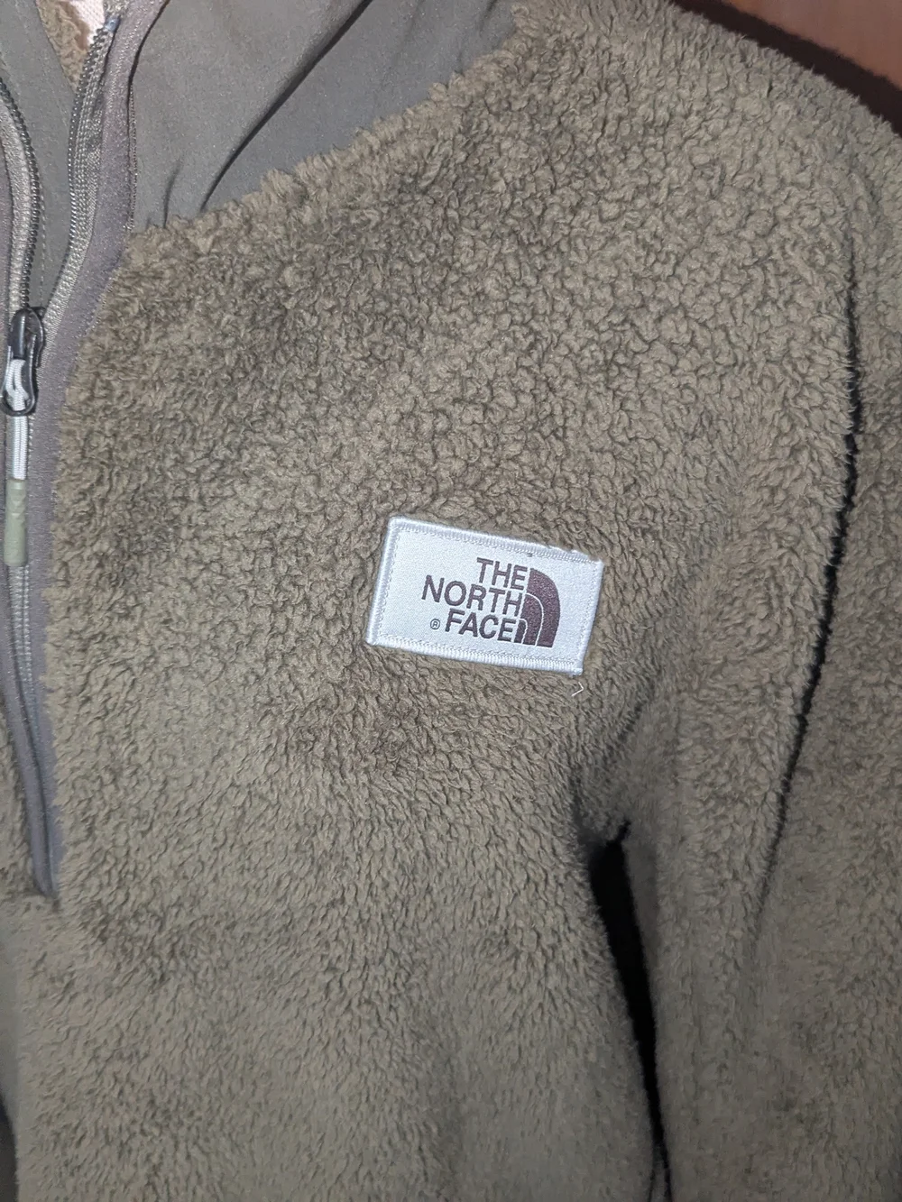 The North Face Men's Olive Green Sherpa Half-Zip Fleece